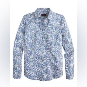 J Crew Liberty June's Meadow Perfect Shirt In Indigo Multi